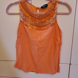 Bebe Embellished Chiffon Top XS